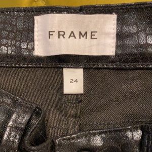 ❌SOLD❌Skinny Coated Croc-Embossed Jeans